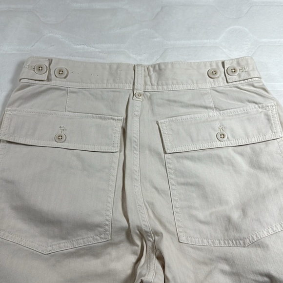 Madewell Womens Baggy Utility Pants Cream High Waisted Wide Leg Cotton Size 28 - Picture 14 of 14